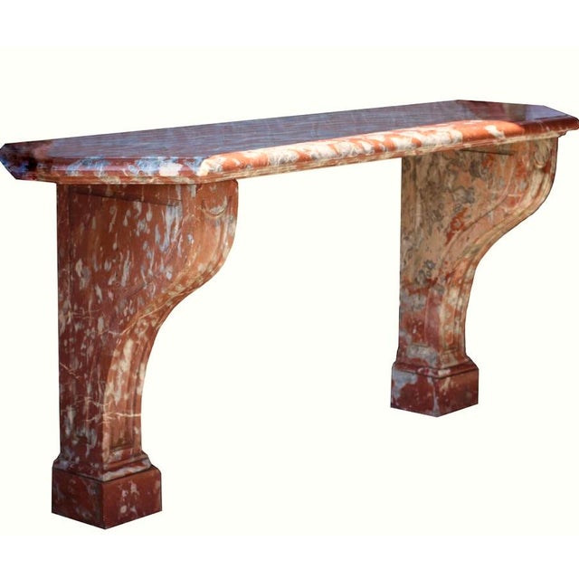 Mid 19th Century Mid 19th Century Louis XVI Royal Rouge Marble Console Table For Sale - Image 5 of 12