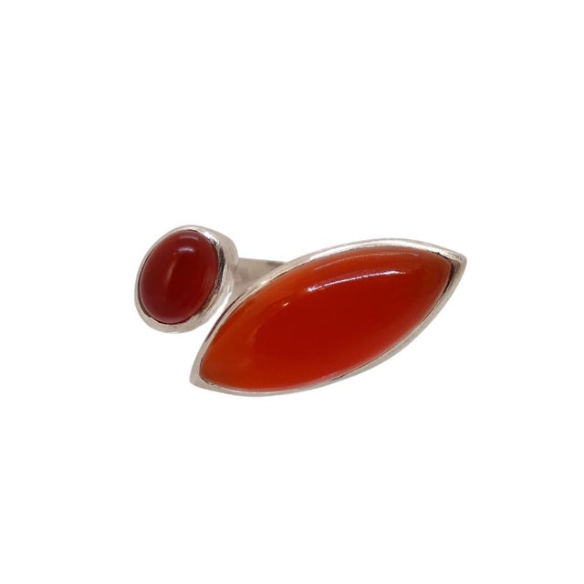 You and Me Ring with Carnelian in 925 Sterling Silver, 2010s For Sale - Image 18 of 18