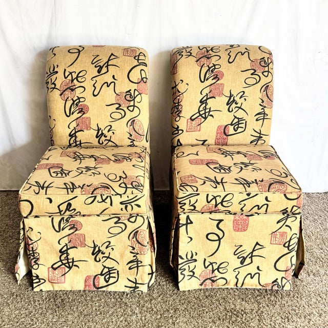 Chinoiserie Vintage Postmodern Chinoiserie Dining Chairs With Storage - A Pair For Sale - Image 3 of 10