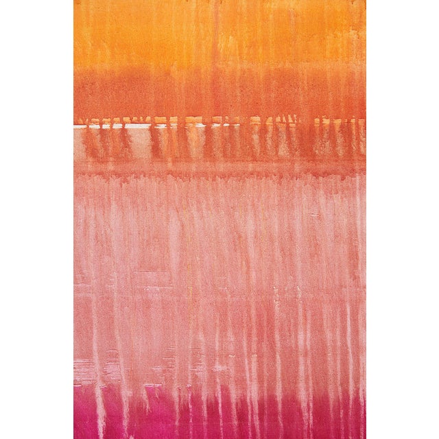 Orange "Autumn / Yellow Red Orange Pink" Large Abstract Acrylic Painting by Simon Findlay For Sale - Image 8 of 15