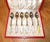1960s 1960s Box of 6 Frigast Sterling Silver Demitasse Spoons Set, Gold Wash, Guilloche Enamel For Sale - Image 5 of 6