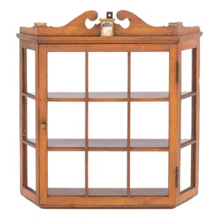 American Federal Style Pine Display Cabinet For Sale