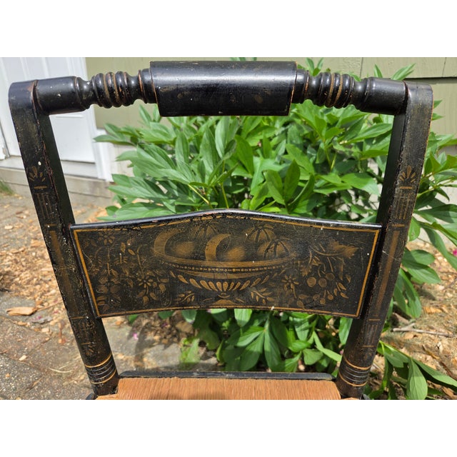 Pair of Antique Ladder Back Child Kid Woven Chairs For Sale - Image 11 of 15