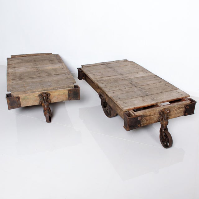 Vintage Antique Industrial Cast Iron Wood Coffee Table Lineberry Wilkesboro Nc Chairish