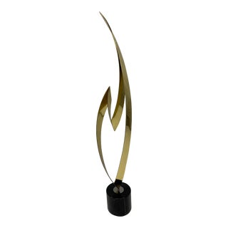 Mid Century Modern Abstract Brass Flame Sculpture by Curtis Jere For Sale