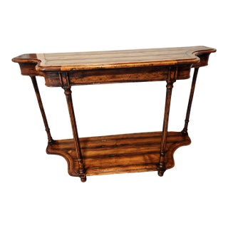 Mid 20th Century French Provincial / Country French Pecan Console Table For Sale