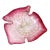 Vintage Murano Dark Pink Rim Copper Aventurine Swirls Italian Art Glass Decorative Leaf Shaped Bowl For Sale