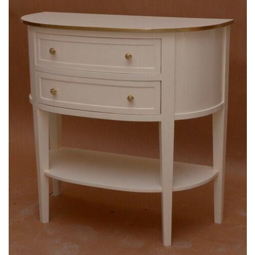 Italian Italian Style Ivory With Gold Hand Painted Halfmoon Chest For Sale - Image 3 of 4