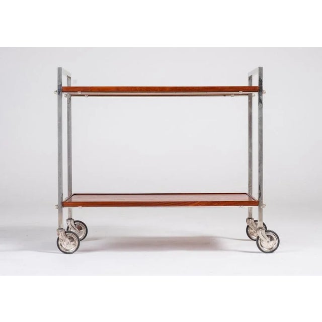 Mid-Century Modern Teak Serving Trolley, Denmark, 1960s For Sale - Image 3 of 9