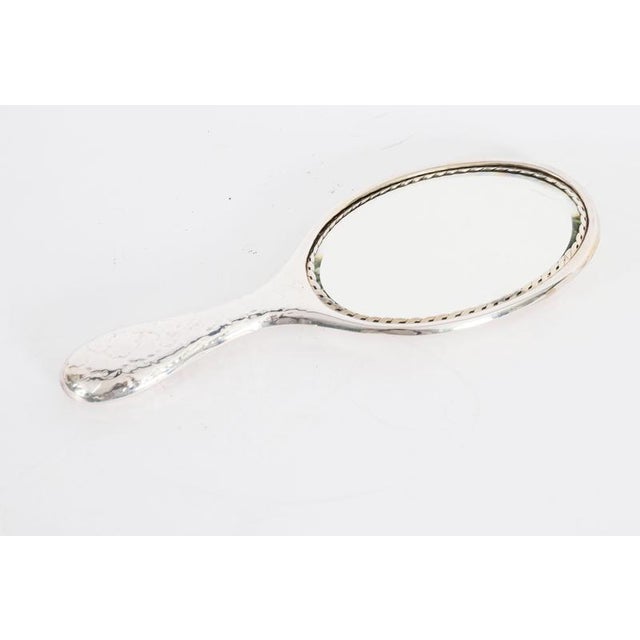 Antique Edwardian Sterling Silver and Embossed Hand Mirror by Charles Boyton, 1902 For Sale - Image 6 of 10