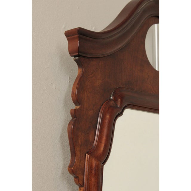 Wood Henredon Chippendale Style Carved Cherry Wall Mirror For Sale - Image 7 of 12