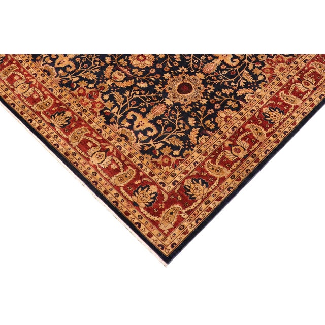 Oriental Ziegler Blue Rust Hand-Knotted Wool Rug - 8'11'' X 12'0'' For Sale In New York - Image 6 of 8