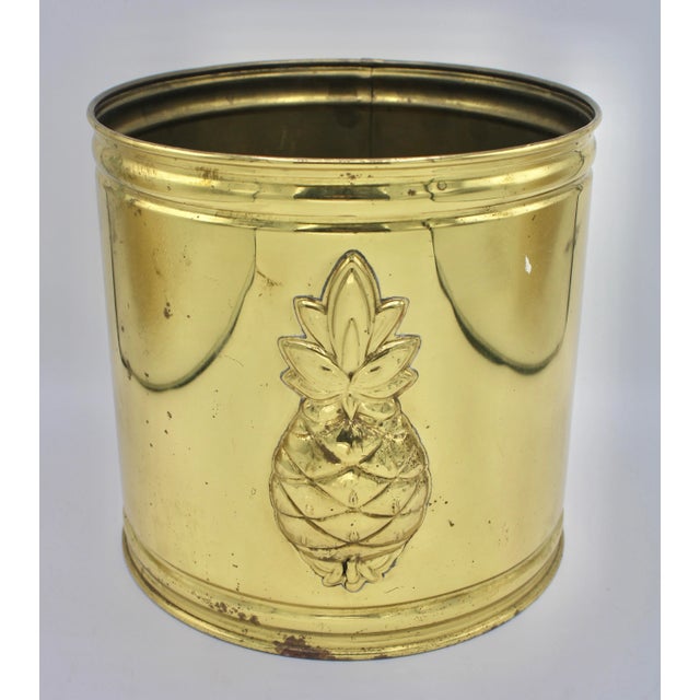 Mid Century English Brass Pineapple Planter For Sale - Image 12 of 12
