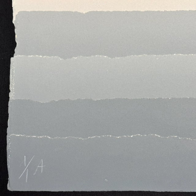 Vintage Postmodern Sculptural Landscape Print, Signed (Layered Heavyweight Pigmented Paper. Sculptural print created by...