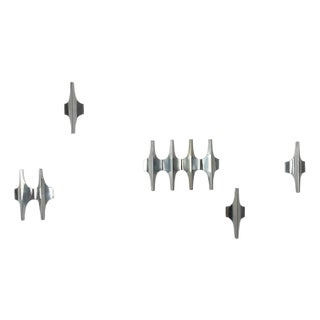 German Brutalist Wall Lights by Wilhelm Braun Feldweg for Doria, 1970s, Set of 5 For Sale