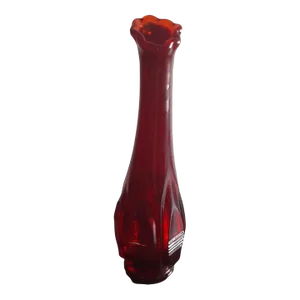 1970s Fenton Ruby Red Swung Vase