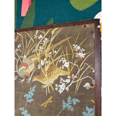 Vintage Screen Print Folding Screen For Sale - Image 9 of 12