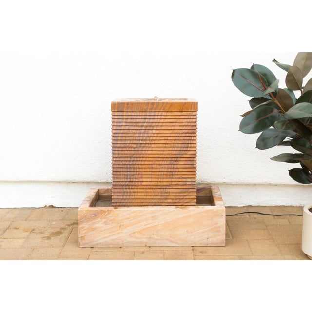Handcarved Sandstone Modern Waterfall Fountain For Sale - Image 10 of 10