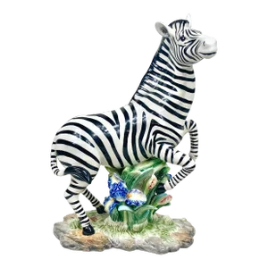 Large Vintage Staffordshire Style Zebra Figurine