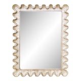 1940s Italian Silver Leaf Scalloped Wall Mirror For Sale