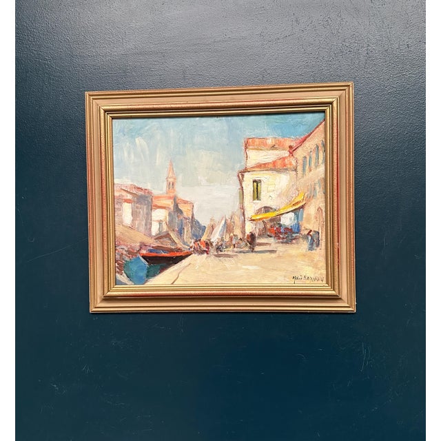Knut Norman, Venice II, 1950s, Oil Painting on Panel, Framed For Sale - Image 12 of 14