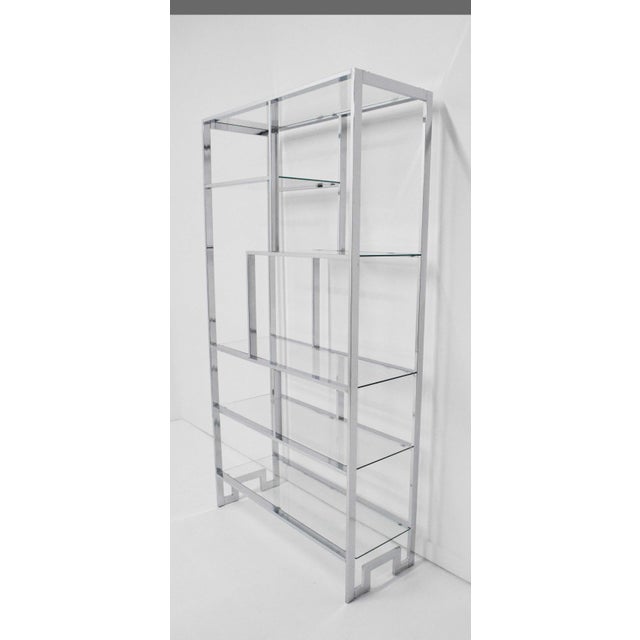 Metal Design Institute of America Chrome and Glass Etagere For Sale - Image 7 of 8
