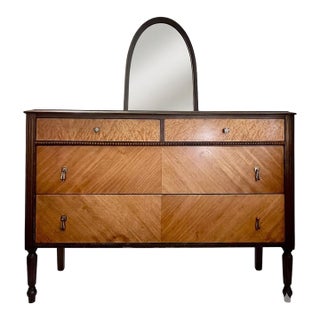 J.B. Van Sciver Co. Art Deco Sunrise Bedroom Suite, C. 1928-1932 -Mahogany Mirror Ladies Dresser For Sale