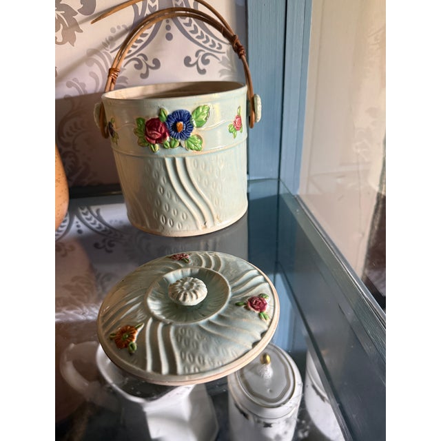 Art Deco Japanese Majolica Biscuit Jar For Sale - Image 9 of 9