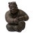 Chinese Distressed Brown Rough Marks Ceramic Clay Man Art Figure For Sale