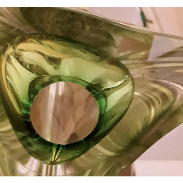 Vintage Belgian Crystal Glass Table Lamp from Val St Lambert For Sale - Image 10 of 11