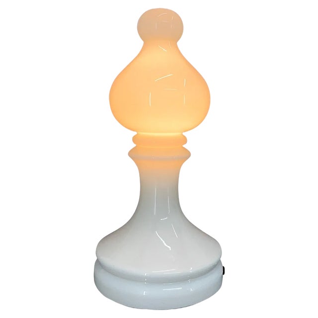 All-Glass Bishop Table Lamp attributed to Ivan Jakes, 1970s For Sale