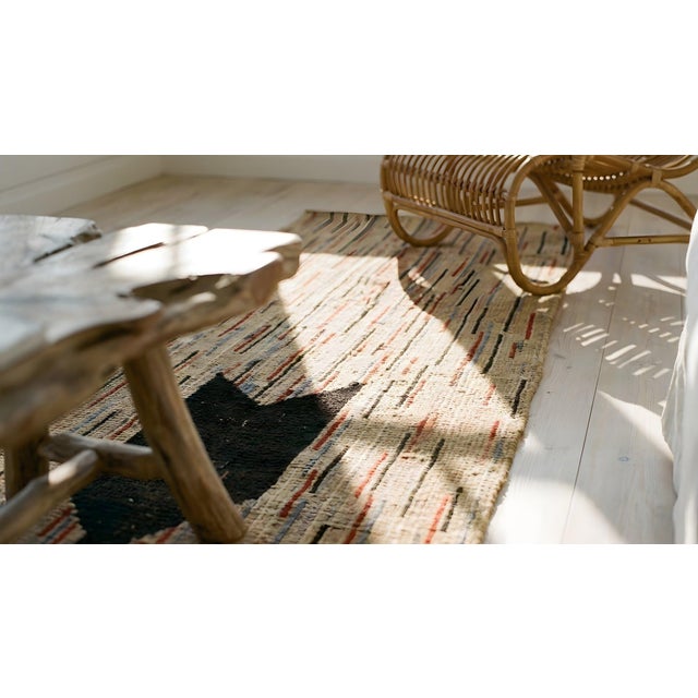 1920s Multi Geometric Folk Art Antique American Hooked Rug 2'8" X 20' Woven Wool Carpet Runner For Sale - Image 11 of 12