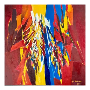 Abstract Expressionist Swiss Oil Painting Robert Lauro, 1967