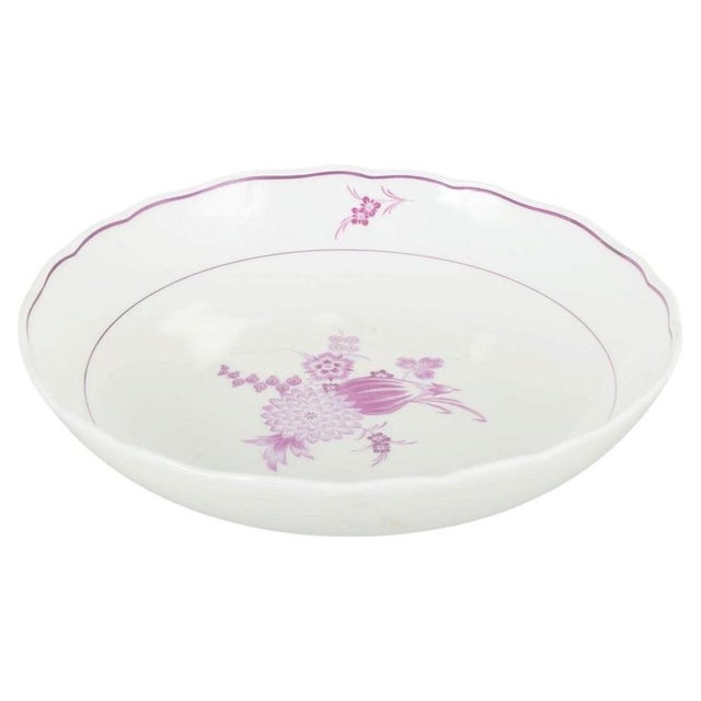 1930s Round Porcelain Bowl with Lilac Floral Motif from Meissen, 1930s For Sale - Image 5 of 5