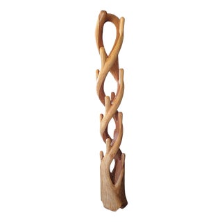 Large Coat Rack in Suar Wood, Indonesia, 1980s For Sale