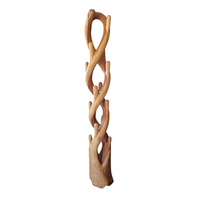 Large Coat Rack in Suar Wood, Indonesia, 1980s For Sale