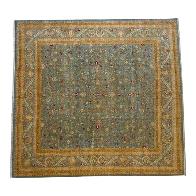 Square Tabriz Style Rug , 12'3 X 13'1 For Sale