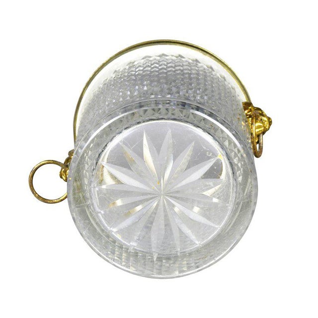 Bronze French Cut Crystal Bottle Holder or Ice Pail For Sale - Image 8 of 9