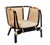 French Matthew Izzo Home Quay Black Bamboo and Rattan Lounge Chair With Cushion For Sale - Image 3 of 7