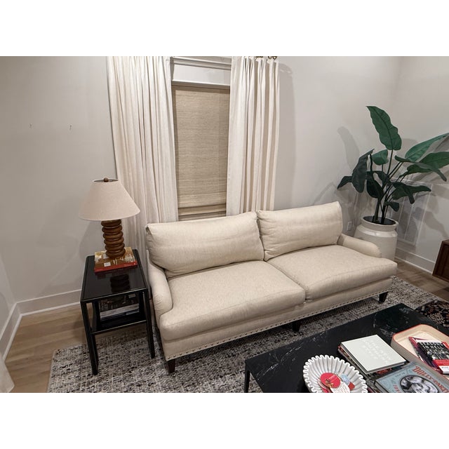 Lee Industries Ivory Herringbone Sofas With Down-Filled Cushions — Pair For Sale - Image 13 of 18