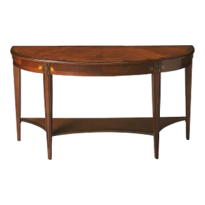 Astor Demilune Console Table, Medium Brown
