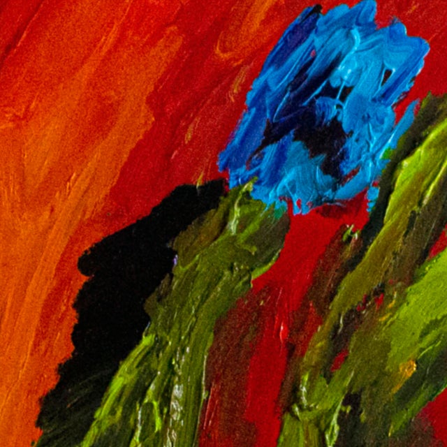 Orange Reveries — Abstract Expressionist Painting, Acrylics on Canvas, 36 × 36 In For Sale - Image 4 of 5