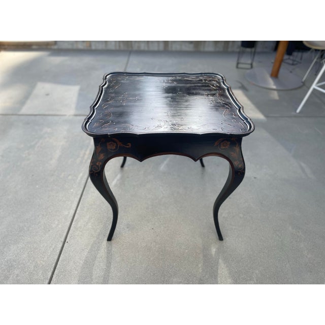 1980s 1980s Attributed to Michael Taylor Black Pavillion Side Table For Sale - Image 5 of 17