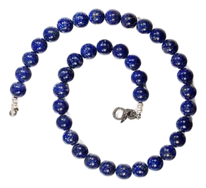 Ajd 23 Inch 14mm Round Smooth Lovely Lapis Lazuli Necklace