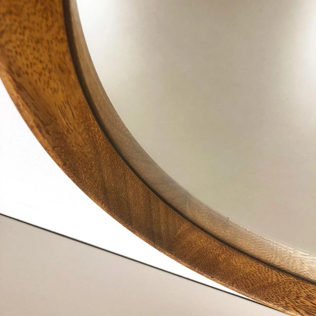 Brown Germany Crystal Glass and Oakwood Mirror, 1960s For Sale - Image 8 of 18