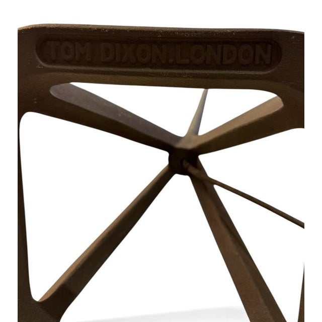 Black Vintage Base Floor Lamp with Pyramid Stem and Brass Shade by Tom Dixon, 2000s For Sale - Image 8 of 9