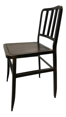 Industrial Wooden Chair with Metal Frame