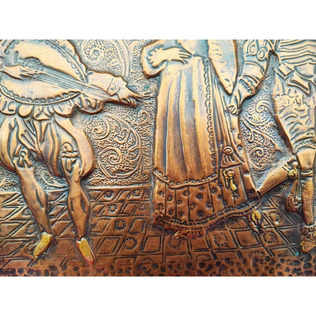 Picture, copper repoussé bas-relief, 1963, signed, dimensions height 28.5 cm, width 22.7 cm, depth 1 cm.