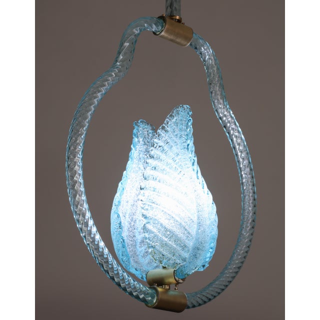 1950s Light Blu Murano Glass Chandelier by Barovier E Toso For Sale - Image 6 of 17