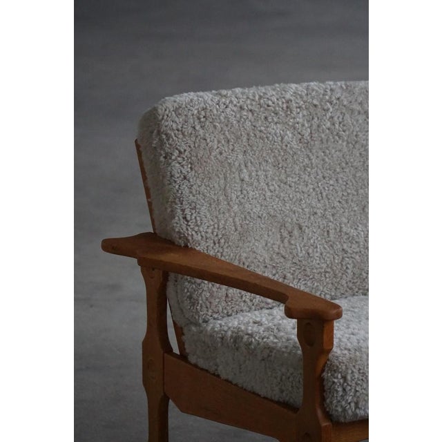 Danish Modern Lounge Chairs in Oak and Lambswool by Henning Kjærnulf, 1960s, Set of 2 For Sale - Image 15 of 18
